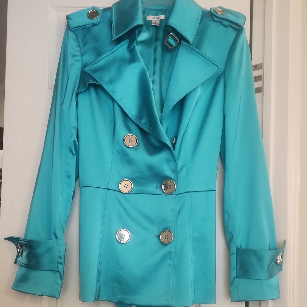 Teal Double-Breasted Jacket